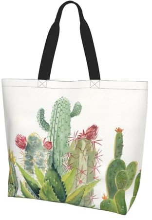 zerosevenee Süße Kaktus-Einkaufstasche, Handtasche, Pflanzen, Einkaufstasche, Einkaufstasche, Einkaufstasche, Kaktus-Tasche, Kaktus 09, Einheitsgröße