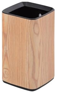 Poubelle Poubelle en acier inoxydable, poubelle à couvercle ouvert, poubelle de cuisine carrée. Convient for la maison, la cuisine, le bureau, la corbeille à papier Poubelle Cuisine(Original wood colo