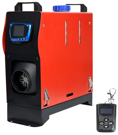 MAYTIIMO 12V 8kW Diesel Luftheizung Standheizung Air Heater Diesel Lufterhitzer Dieselheizung mit LCD Display und Fernbedienung, mit Schalldämpfer für PKW LKW Bus Boot – Rot, Typ A