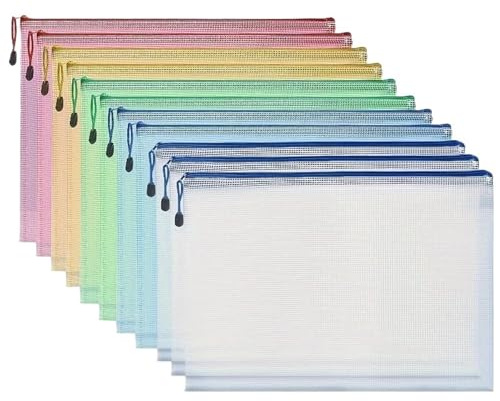 24-teilige Netztaschen mit Reißverschluss, Puzzle for Klassenzimmer, A4-Aufbewahrung for Schachbrettspiele und Schulbürobedarf Für Dateien Organisieren