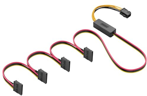 SinLoon 6 Pin ATX PSU auf SATA IDE Festplatte Netzteil Kabel ATX 6-polige Buchse auf SATA Buchse Verlängerungskabel mit Step-Down Spannungsregler (1 bis 4)