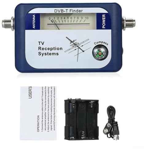 DVB-T Terrestrischer TV-Signalfinder Detektor mit Digitalanzeige, 170-860 MHz Frequenzbereich, Piepser & Dämpfungssteuerung, für kompassunterstützte Ameise
