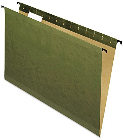 Pendaflex SureHook Reinforced Hanging File Folders, Legal Size, Standard Green, 1/5 Cut, 20/BX (6153 1/5)