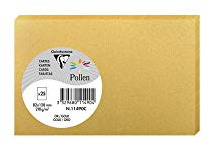 Clairefontaine 11490C - Packung mit 25 Karten Pollen 8,2x12,8cm, 210g, ideal für Ihre Einladungen und Korrespondenz, Gold, 1 Pack