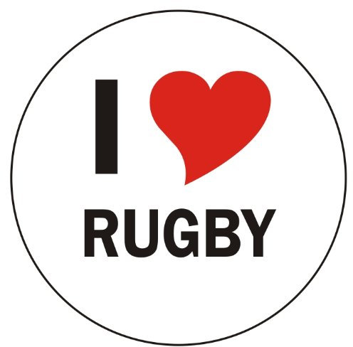 PEMA Aufkleber - Sticker - Autoaufkleber - I Love Rugby - 8 cm Durchmesser rund - JDM - Die Cut - OEM - Auto - Heckscheibe - aussenklebend