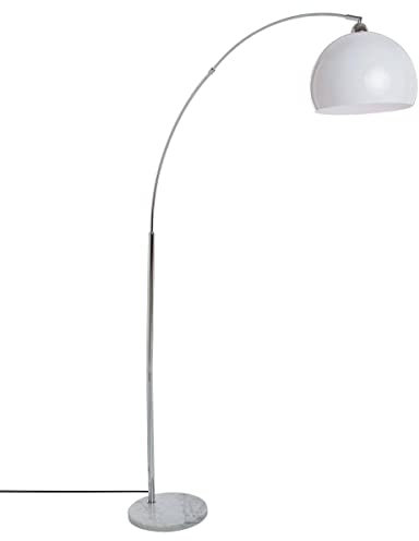 Lampadaire arc Geda blanc - socle en marbre H185 cm - Atmosphera créateur d'intérieur