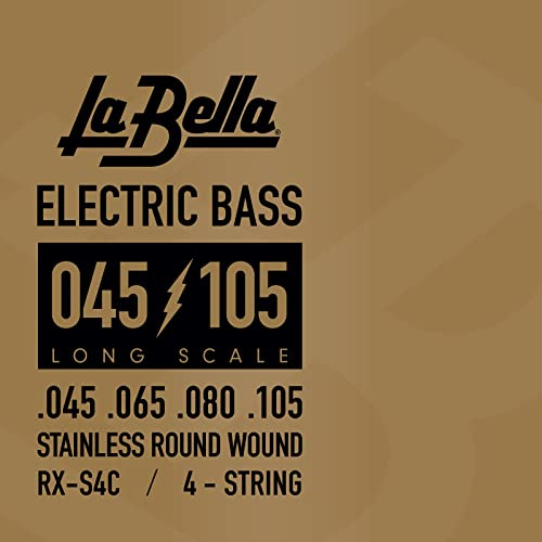 La Bella RX-S4C Long Scale Stainless Round Wound Bass 4-String Electric Bass 45-105