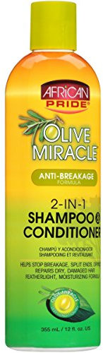 African Pride Olive Miracle 2-in-1 Shampoo und Spülung, 340 ml, 3 Stück