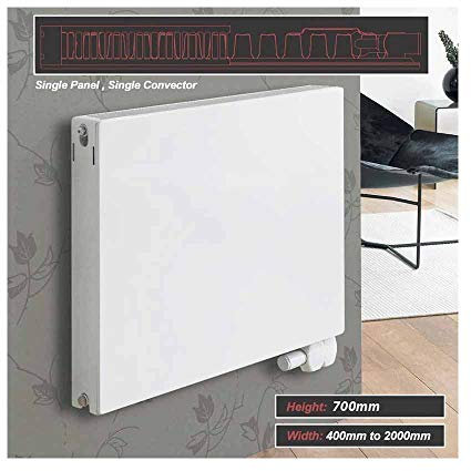 800mm(w) x 700mm(h) Ultraheat Planal TYPE 11 / K1 Flat Panel Horizontal White Radiator (Single Panel, Single Convector)