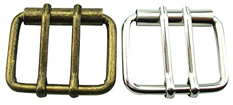 MYIW 40 mm Ersatz-Rollen-Gürtelschnalle, Doppelstifte, DIY-Lederwaren, Gürtelschnalle, 2 Stück, Bronze und Silber, 1-9/16 (40 mm)
