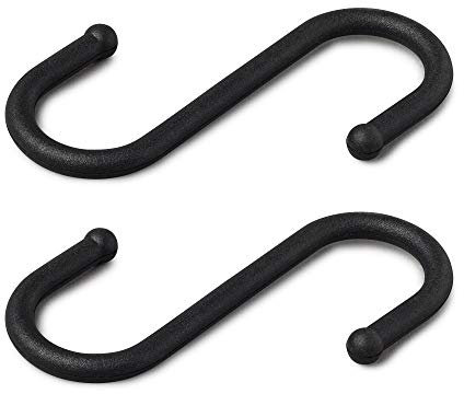 Zeal Silicone S Shape Hanging Hook, 12cm Set of 2 Black, One Size, W239N