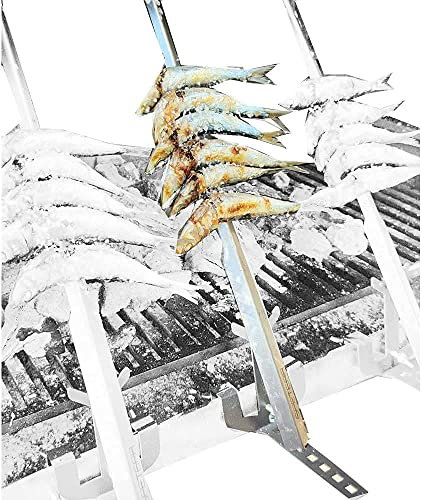 Spetera Soporte para adaptar a Barbacoa Espeto Acero Inoxidable 50cm para Asar Pescados (espetos sardinas, lubina, Dorada) y Carnes espetadas