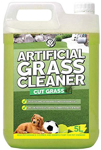 GardenersDream Artificial Grass Cleaner 1 x 5L, Various Fragrances - Garden Astro Turf Cat Dog Pet Safe Deodoriser 5 Litre Concentrated Bottle Outdoor Fake Lawn Disinfectant Solution (Cut Grass)