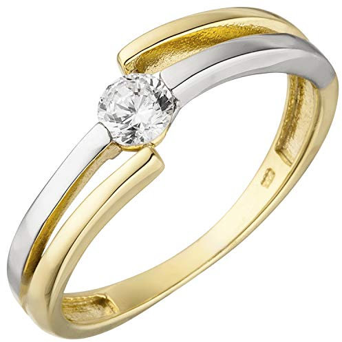 Jobo Damen-Ring aus 333 Gold Bicolor mit Zirkonia Größe 54