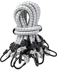 Kotap VBC-18WHT Lot de 10 tendeurs élastiques multi-usages robustes et durables avec crochets, 45,7 cm, blanc