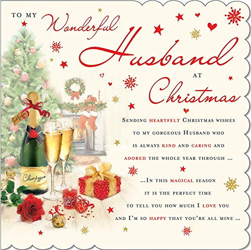 Traditionelle Weihnachtskarte für Ehemann, 223 mm², Piccadilly Greetings