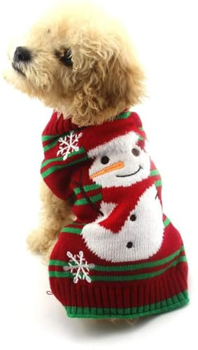 NACOCO Dog Snow Sweaters Thick Snowman Sweaters Xmas Dog Holiday Sweaters New Year Christmas Sweater Pet Clothes for Small Dog and Cat(Thick Snowman, XXL)