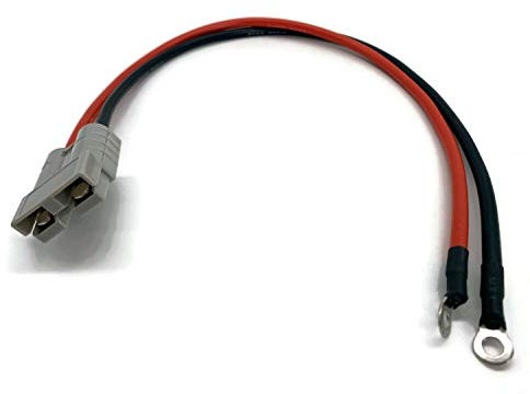 eXODA Batterie Stecker 50A 10 mm2 Kabel 50 cm Rot und Schwarz mit Kabelschuh M6 versilberte Kupferkontakte Edelstahlgehäuse 600V für Fahrzeuge und Industrieanwendungen