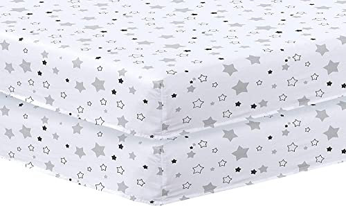 Indus Textiles - cotbed fitted sheet, Pack of 2 cot bedding Fitted cot sheets, Easy Care Soft and Durable, cot bed sheets 140 x 70 fitted - cot bed sheets - Little Stars