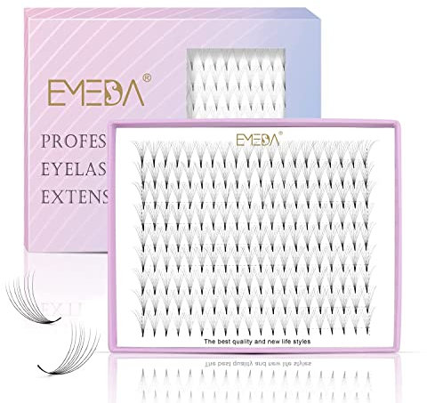 EMEDA Cils volumineux 10D Ventilateurs de volume préfabriqués D Curl 9 lignes 0,07 mm 9 mm -14 mm Extensions de cils Russian Cluster Volume Cils (10D D 0.07 Mix)