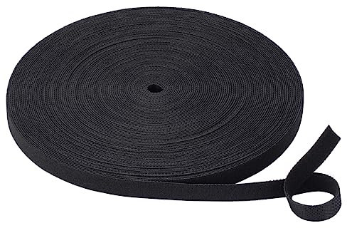 Cable Ties Reusable Straps Cable Wire Management Roll Black Fastening Double Sided Hook and Loop Tape 25Yard(3/4 inch)