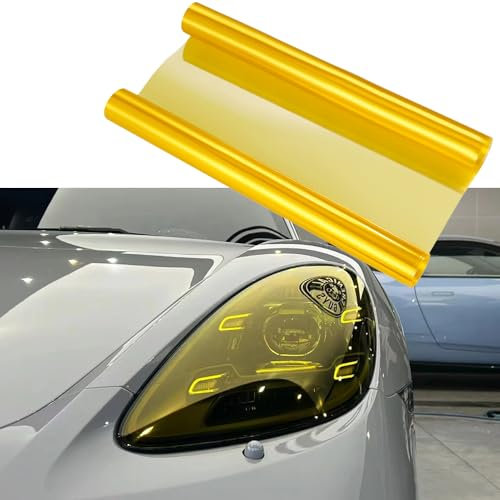 NewL 40 cm x 152 cm extra breit selbstklebende Auto-Auto-Tönung Scheinwerfer Rücklicht Nebelscheinwerfer Vinyl Rauchfolie Bogen Aufkleber Abdeckung (gelb)
