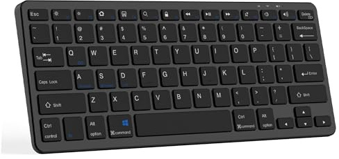 CC Store Ultra-Slim Bluetooth Keyboard Compatible with iPad 10.9/ iPad 10.2/ Pro/Air/Mini, Keyboard for tablet Compatible IOS/Android/Windows, USB-C Rechargeable, UK QWERTY Layout, Black