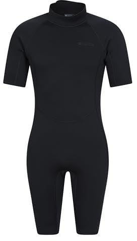 Mountain Warehouse Shorty Mens Wetsuit – 2.5mm Thickness, Neoprene Contour Fit One Piece Surf Suit - - Perfect for Spring Summer & Outdoors Jet Black M - L