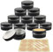 YANCAER 10 Pièces Pots en Aluminium Noir brillant de 50ml avec Couvercle - D57mm x H28mm Vide Ronde Cosmétiques Pot Conteneurs de Voyage pour Maquillage, Crème, Baume à Lèvres, Mini Bougies