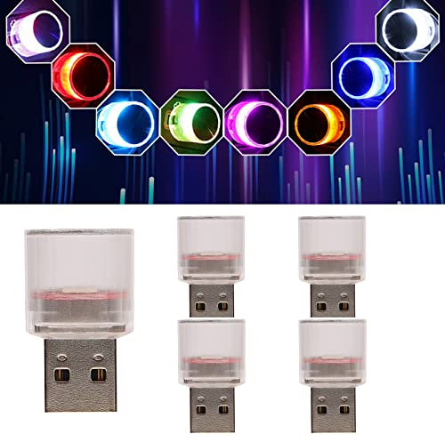 USB Car Interior Lights Mini Wireless Car USB Lighting Universal Mini LED USB Lights Innenbeleuchtung,Mini LED USB Lichter für alle Autos,Tragbare und Kabellose Beleuchtung für Auto-Innenräume 5PCS