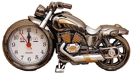 Allayu Retro Mode Motorrad geformt personalisierte Wecker Motorrad Wecker ABS Modell Wecker oder Geschenke Typ + 1, Typ+1