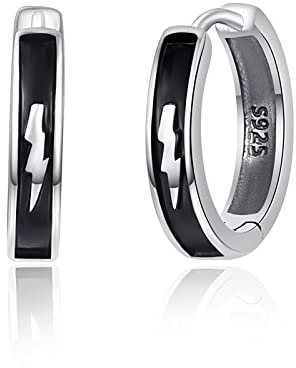 Blitz Ohrringe kleine Creolen Sterlingsilber Ohrringe minimalistischer Huggie Ray Creolen Anhänger für Männer Frauen Jungen Mädchen