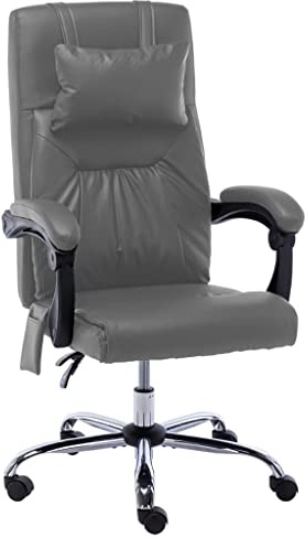 WEMYUFURN Massage-Bürostuhl Anthrazit Kunstleder, Bürostuhl, Arbeitsstuhl, Ergonomischer Bürostu für maximalen - Bürostuhl für den Arbeitsplatz oder das Homeoffice