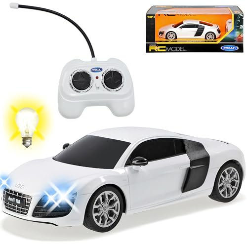 alles-meine.de GmbH A*u*d*i R8 V10 Coupe Weiss RC Funkauto 1/24 Welly Modell Auto