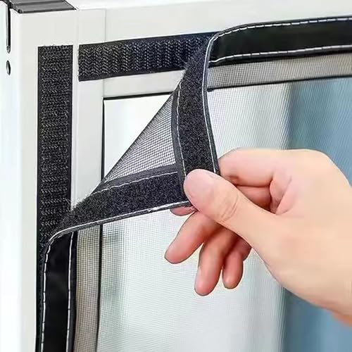 110x130cm Zanzariera Finestra, Zanzariera per Finestra con Rotoli di Nastro Adesivo, Protezione dagli Insetti Zanzariera Tenda Facile da installare Senza Forare