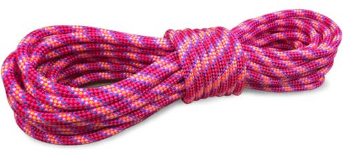 Seamus 8mm Accessory Cord 6M (20ft) UIAA Rock Climbing Rope 14Kn High Tensile Strength Rock Climbing Accessories Cord Double Braid Nylon Cord for Mountain Tree Climbing, Canyoneering,Fire Rescue