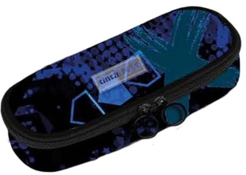 Tinta Unita Astuccio Ovale Blu per Ragazzo, 23x10x6 cm, per Scuola Elementare, Media e Superiore, Ottima Qualità