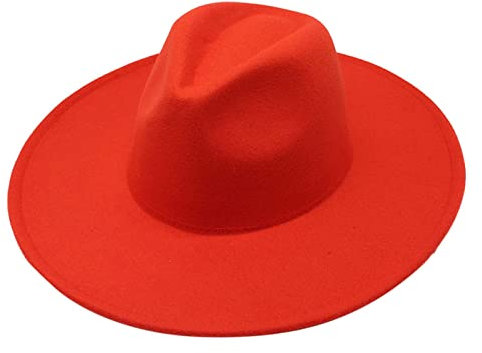 Generisch Cap Schwarz Rot Kariert Einfarbiger britischer großer Jazz-Wollhut für Unisex-Mode Cap Schwarz (Red, One Size)