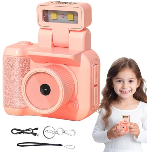 Pequeña cámara vintage - Videocámara vintage compacta, cámara de video vintage flash de 90° | Pequeña grabadora de video multifuncional, cámara de video digital antigua con cordón para Vlogging, enreg