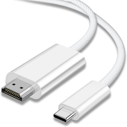NCGGY USB C auf HDMI Kabel 4K@60Hz[Thunderbolt 3/4 kompatibel] USB Typ C zu HDMI 4K UHD Kabel[Aluminium&Nylon] für i Phone 15/16/17 Pro Max Sa msung S23 M-acBook i-Pad Pro/Air, i-Mac -1m