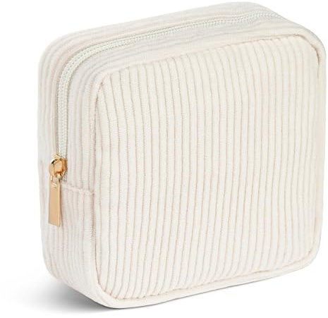 Aucuu Trousses de Maquillage, Trousse Maquillage en Velours Côtelé, Trousse de Toilette Femme, Trousse Cosmétique de Voyage, Petite Trousse de Maquillage pour Femme, Homme, Fille, Garcon