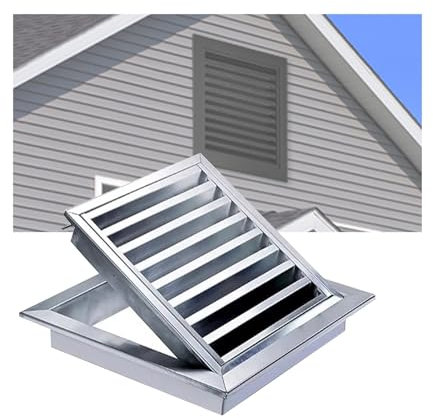 LVLDAWA Respiradero Dos Aguas, Rejilla Ventilación Cuadrada De Acero Inoxidable, Sistemas De Rejilla Ventilación Retorno Que Se Pueden Abrir 90° para Baños, Casas(30X30CM/11.81x11.81in)
