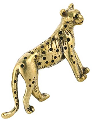 IMIKEYA Goldene Messing Geparden Statue Vintage Tier Tisch Schmuck Handwerksfigur Für Zuhause Büro