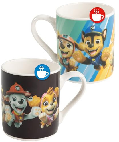 Paw Patrol Zaubertasse für Kinder - Kindertasse Becher Kinderbecher Tasse aus Keramik Farbwechseltasse 230 ml