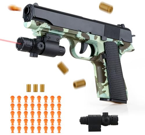 SK MISS Toy Guns for Boys, Green Educational Toy Blaster Games, Kids Gun Soft Bullet Foam, Cool Birthday Outdoor Present for 14+ Years, Continuous Operation