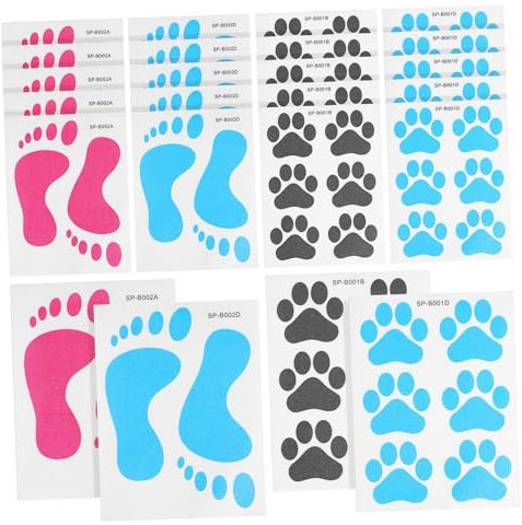 Beavorty 24blätter Pfotenaufkleber Für Wand Badezimmer-Dekoration Hundepfotenabdruck-Aufkleber PVC-tierdekor Einfache Anwendung Ohne Werkzeug Abnehmbar Ohne