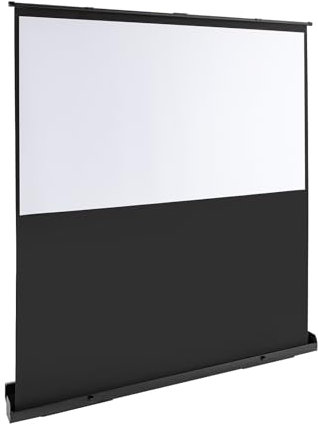 Proiettore da 80 pollici, schermo di proiezione 16:9, angolo di visione 160°, portatile, proiettore da pavimento, altezza regolabile, per sale proiezioni domestiche, sale giochi e sale riunioni, ecc