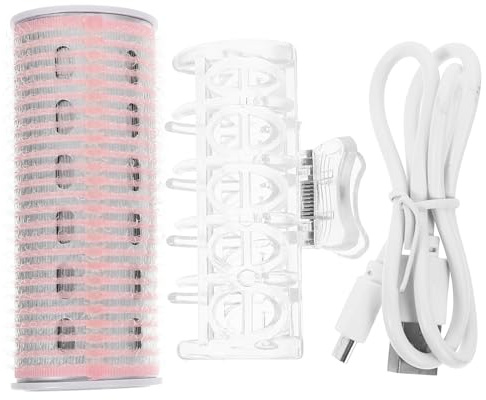 BAZEITFLOW USB Charging Bang Roller Hair Curler Automatic Heating Styling Tool for Women Lightweight Portable Pink Bang Curlers Suitable for Dry and Wet Hair