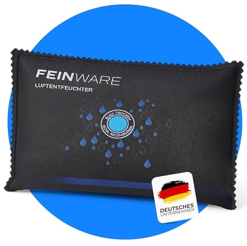 FEINWARE Luftentfeuchter Auto Kissen wiederverwendbar Größe L | Silica Gel ohne Strom • Gegen Feuchtigkeit & beschlagene Scheiben • Für Auto, Schrank & Wohnwagen • Regenerierbar