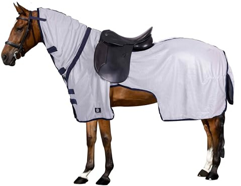 Imperial Riding Fliegen-Ausreitdecke IRH Royce, leichte Ausreitdecke aus atmungsaktivem Mesh mit Fliegenschutz und UV-Schutz für den Sommer, Silbergrau, 95